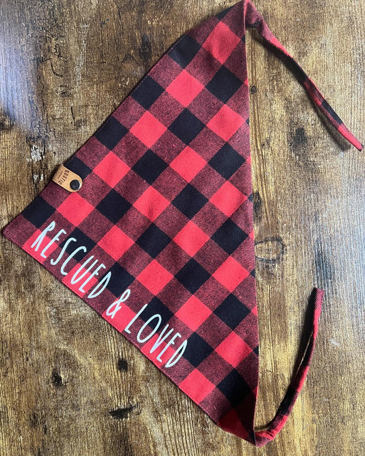RESCUED AND LOVED | DOG BANDANA